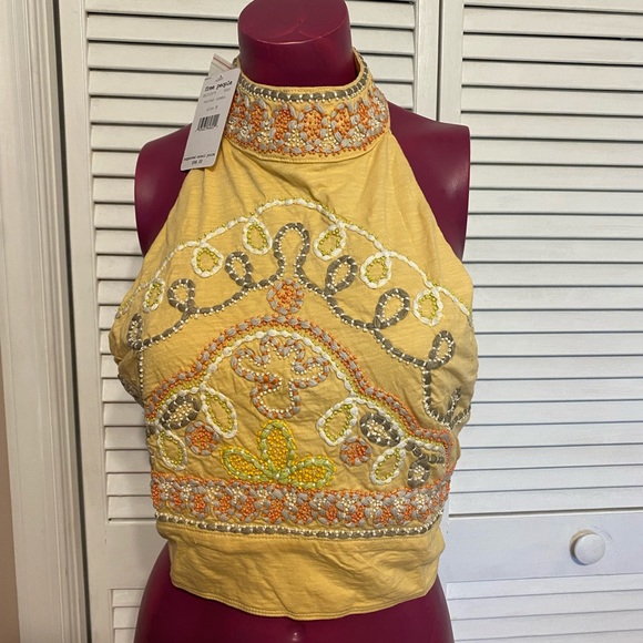 Free People GOA Embroidered Halter Tank NWT $98 - Picture 2 of 6